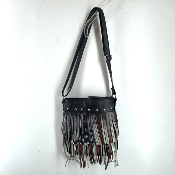 USA Flag Fringe Purse With Inside pocket - Picture 2 of 4